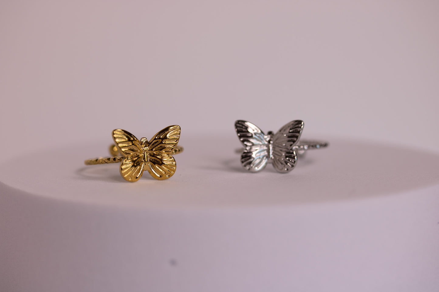 Butterfly Ring in Silver + Gold