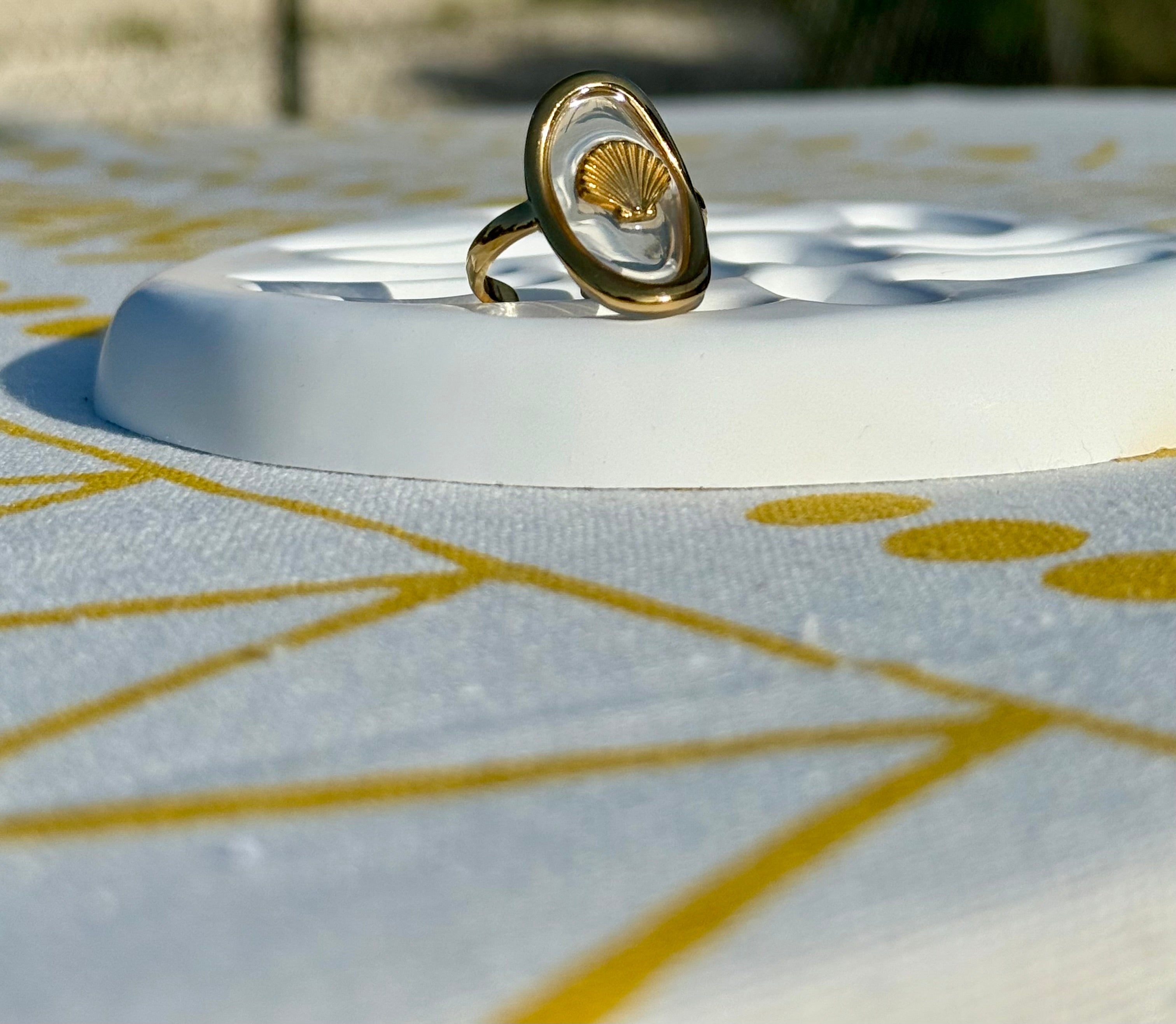 Coastal Carrie Ring – Shell + Stone