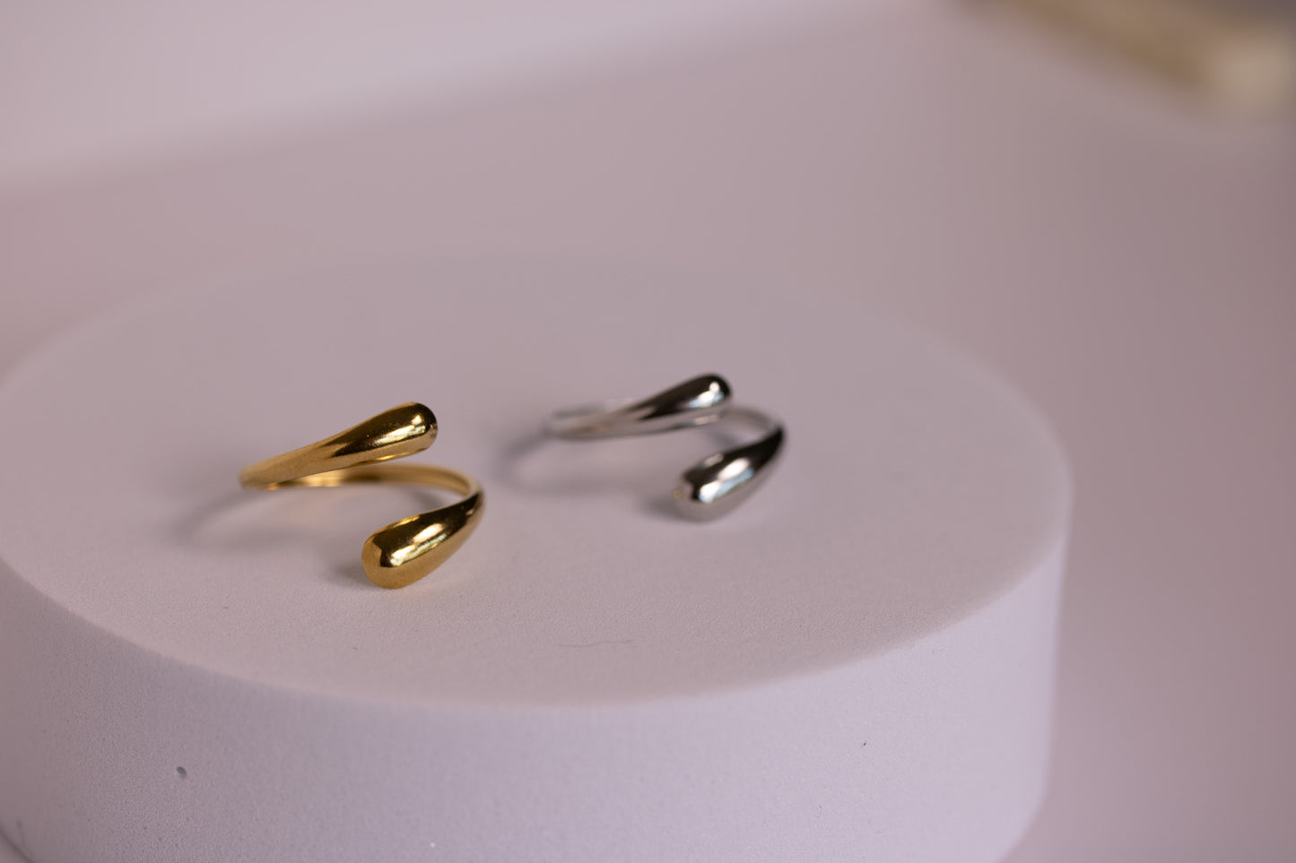 Laurel Rings in Silver + Gold