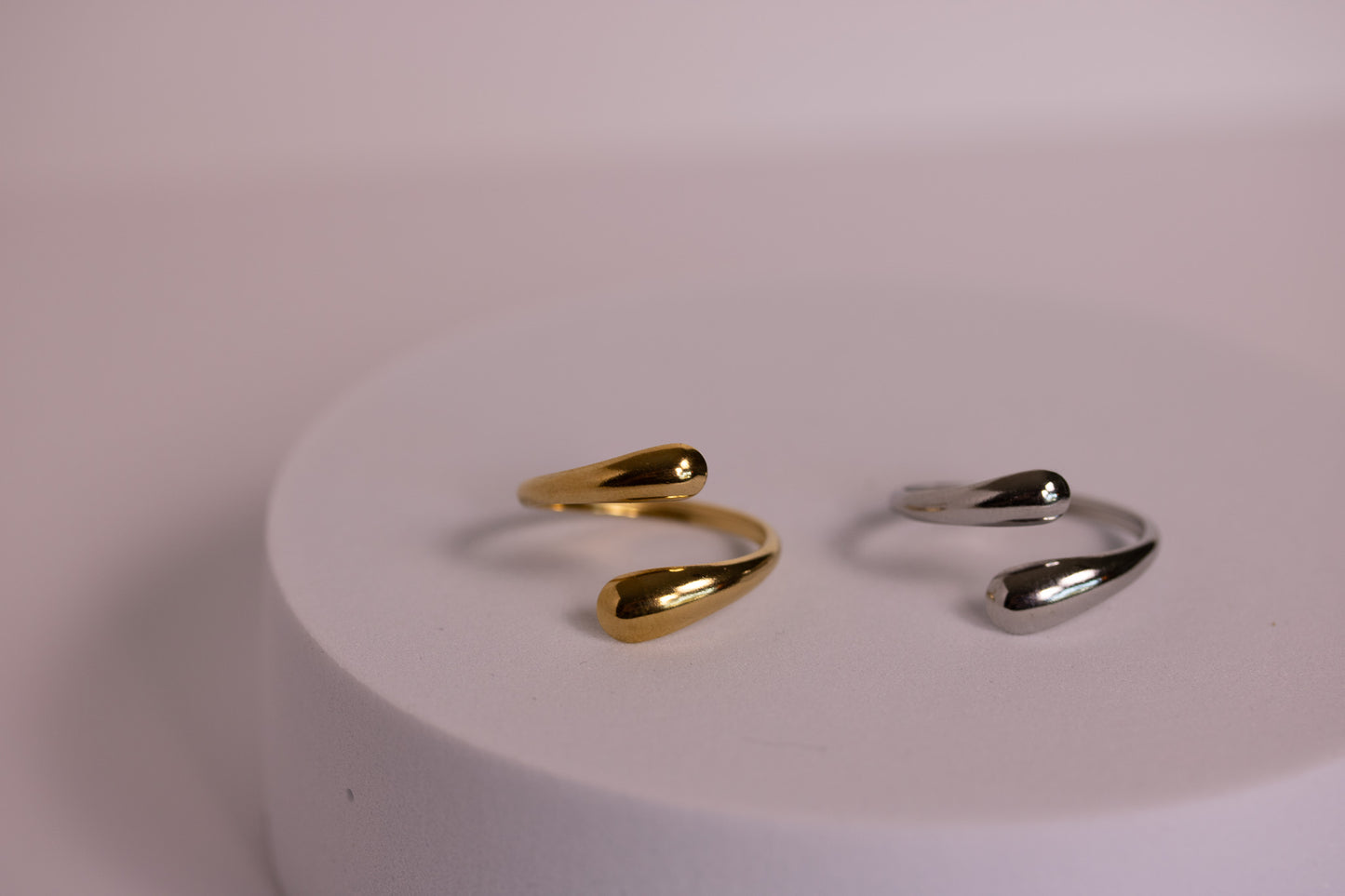 Laurel Rings in Silver + Gold