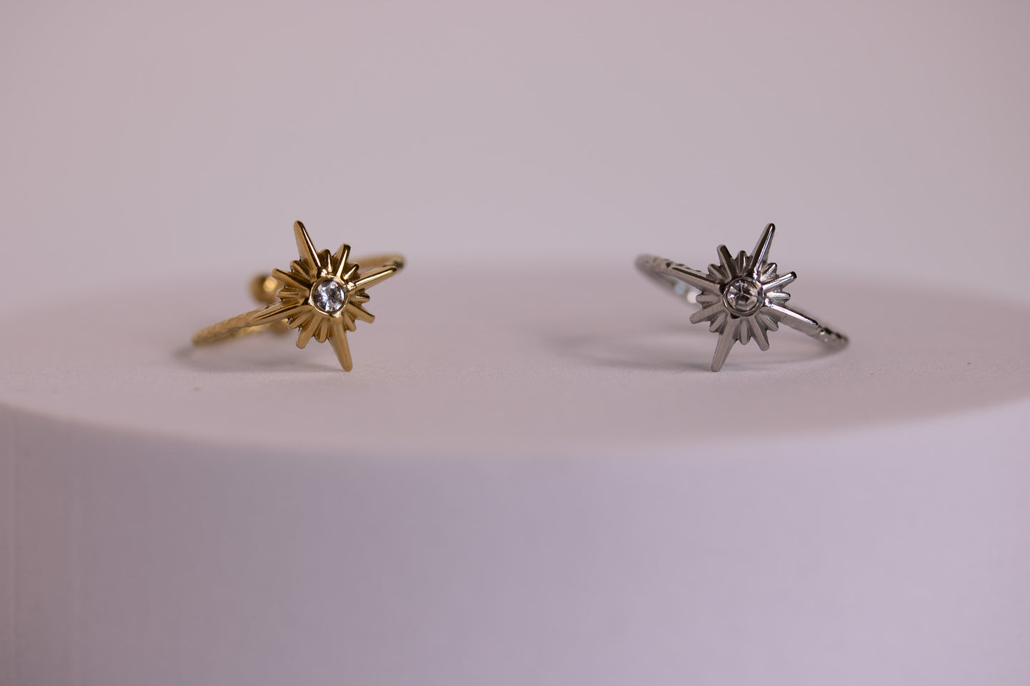 North Star Ring in Silver + Gold