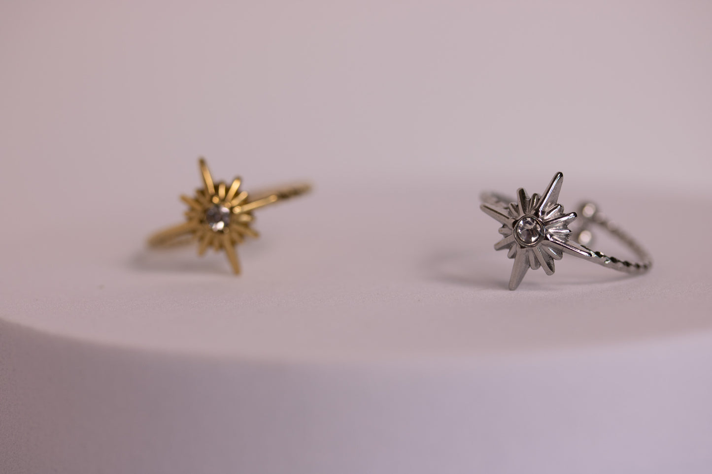 North Star Ring in Silver + Gold