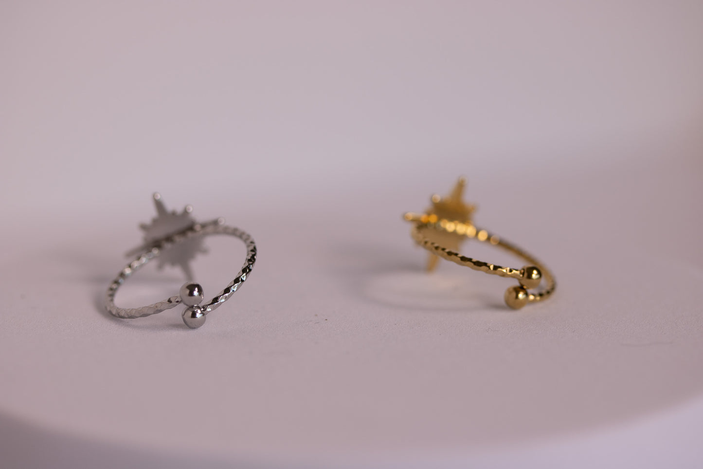 North Star Ring in Silver + Gold
