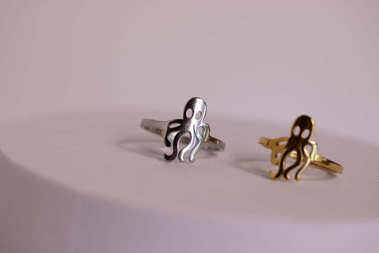Octopus Ring in Silver + Gold