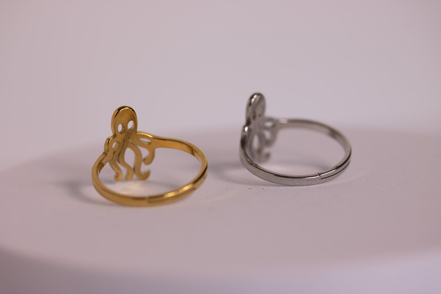 Octopus Ring in Silver + Gold