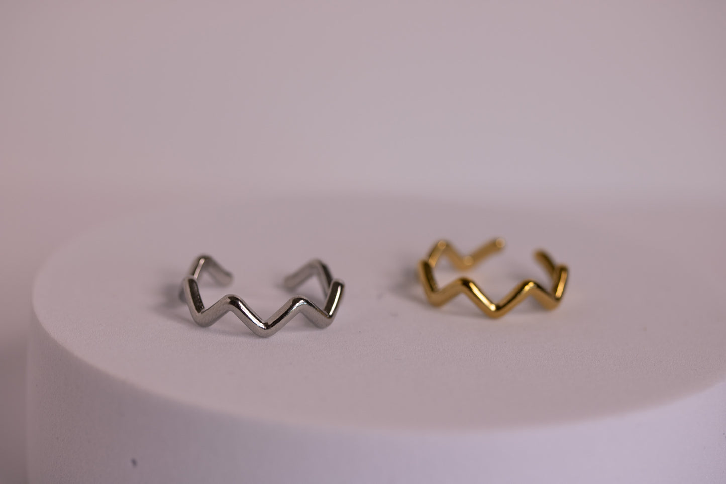 Swell Ring in Silver + Gold