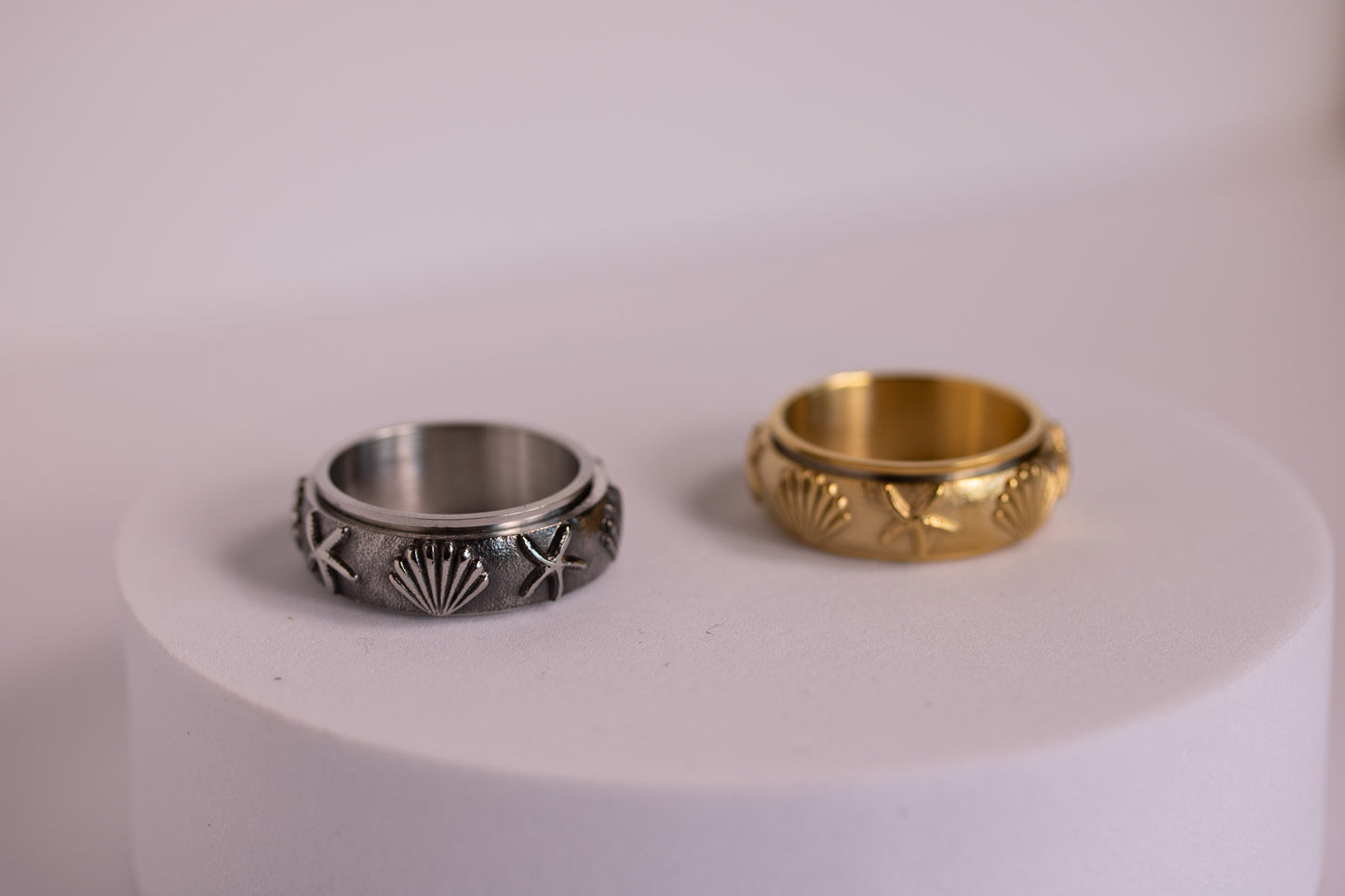 Rip Current Fidget Ring in Silver + Gold