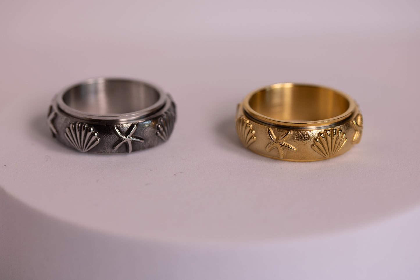 Rip Current Fidget Ring in Silver + Gold