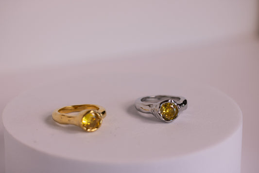 Golden Hour Gem Ring in Silver + Gold