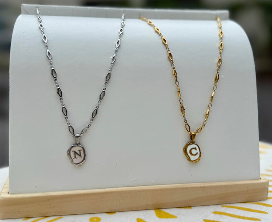 The Seaside Initial Necklace - Vintage Voyage Edition