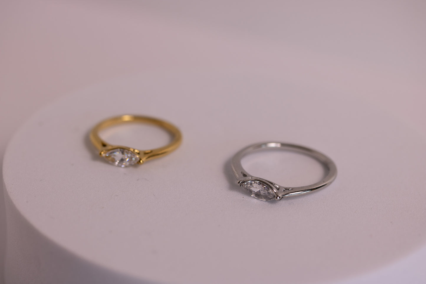 Coastal Marquise Ring in Silver + Gold