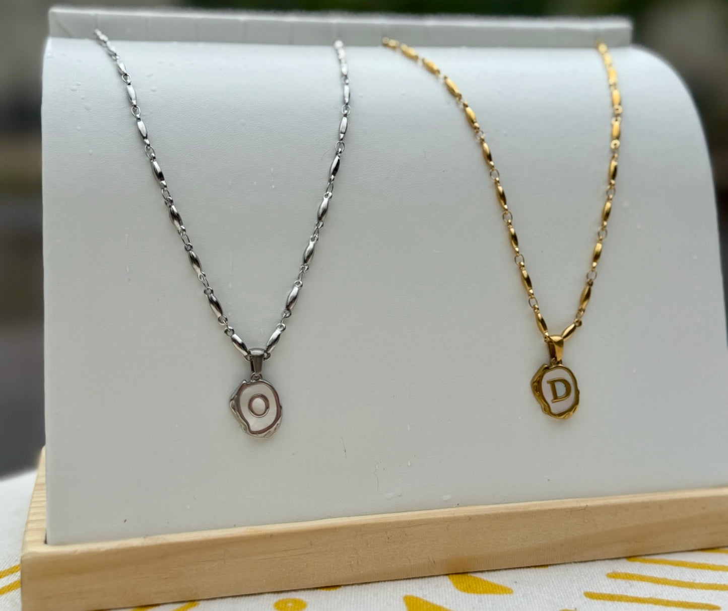 The Seaside Initial Necklace - Bayside Glow Edition