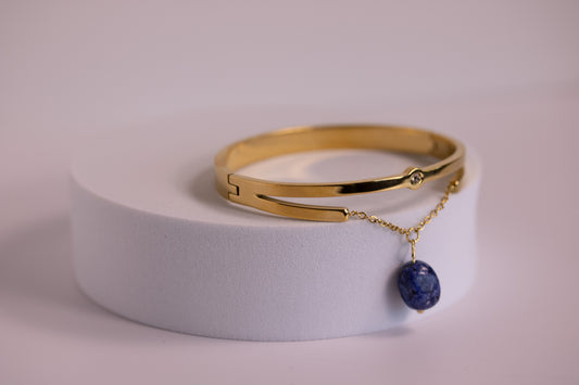 Shoreline Charm Bangle in Green + Blue