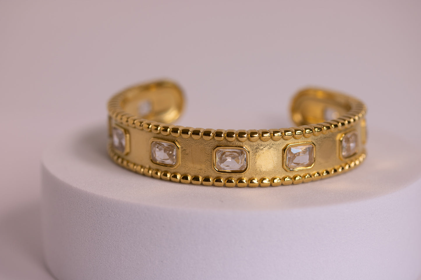 Moonrise Glow Bangle in Silver + Gold