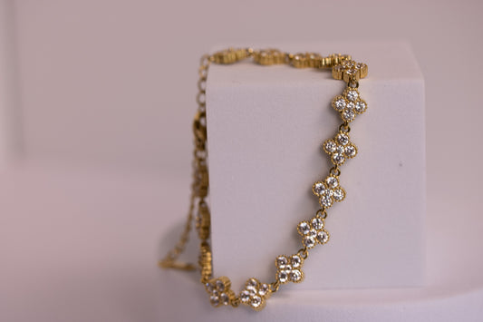 Tidepetal Crystal Bracelet in Silver + Gold
