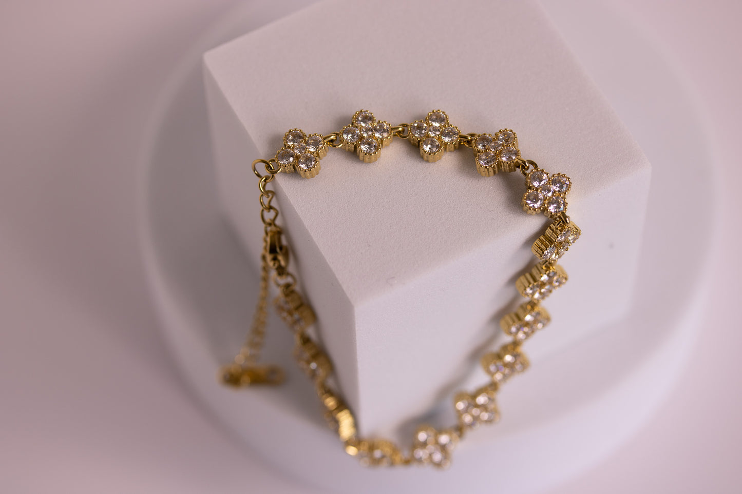 Tidepetal Crystal Bracelet in Silver + Gold