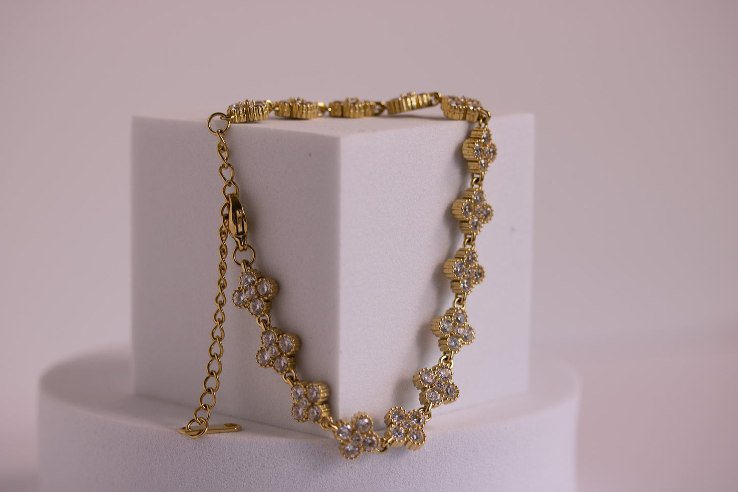 Tidepetal Crystal Bracelet in Silver + Gold