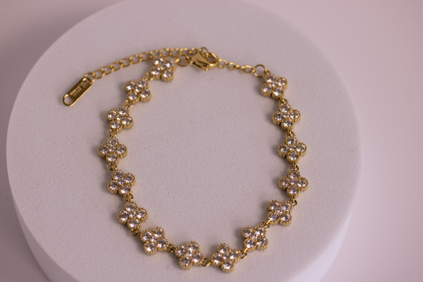 Tidepetal Crystal Bracelet in Silver + Gold