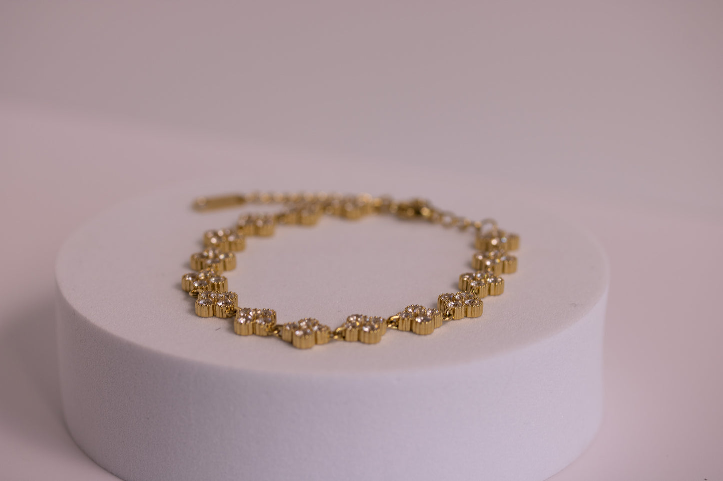 Tidepetal Crystal Bracelet in Silver + Gold