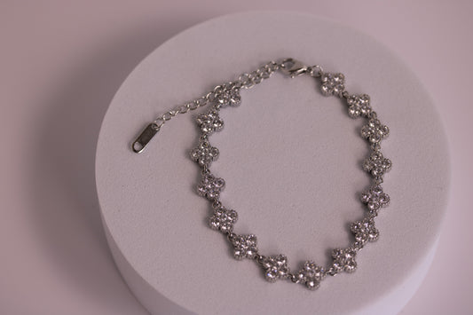 Tidepetal Crystal Bracelet in Silver + Gold