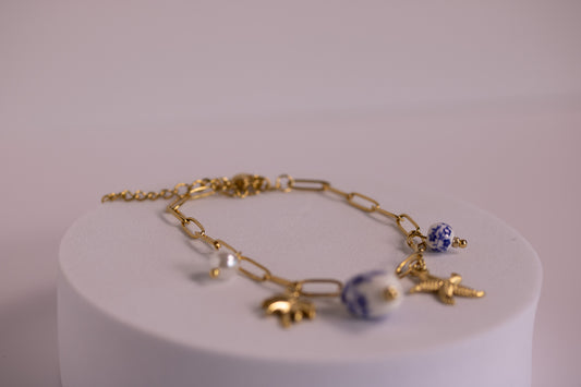 Coastal Ceramic Charm Bracelet