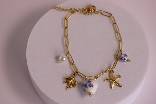 Coastal Ceramic Charm Bracelet