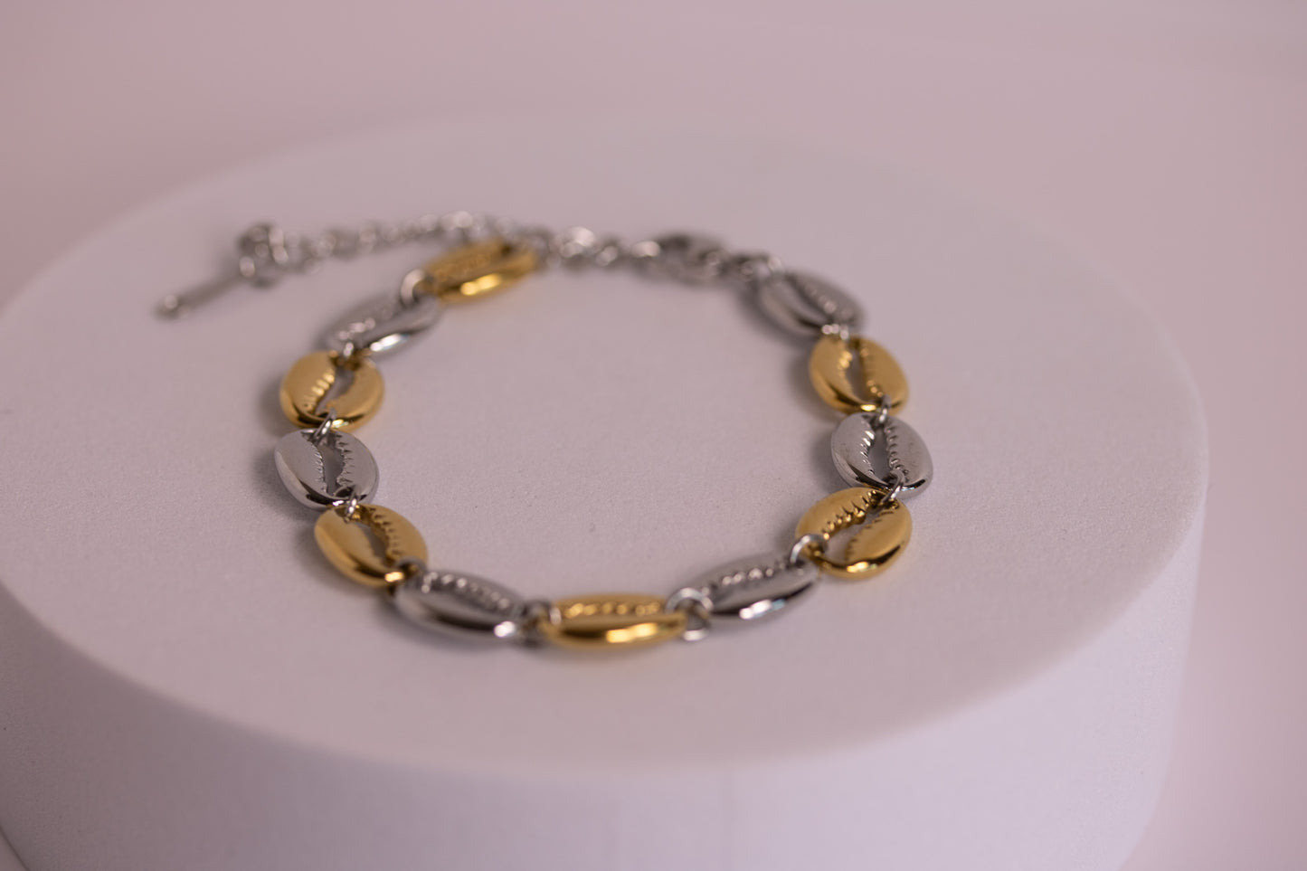 Cowrie Bracelet in Gold, Silver, and Two Toned