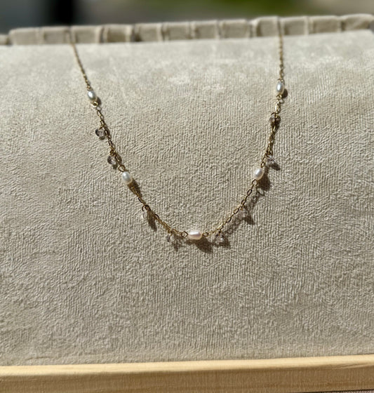 Driftglass + Pearl Necklace
