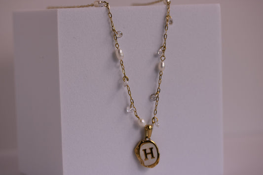 The Seaside Initial Necklace - Dancing Pearls Edition