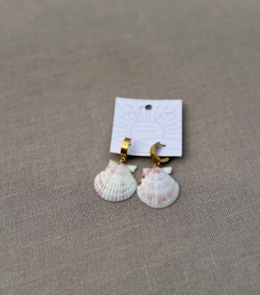 Milkglass Shell Hoops