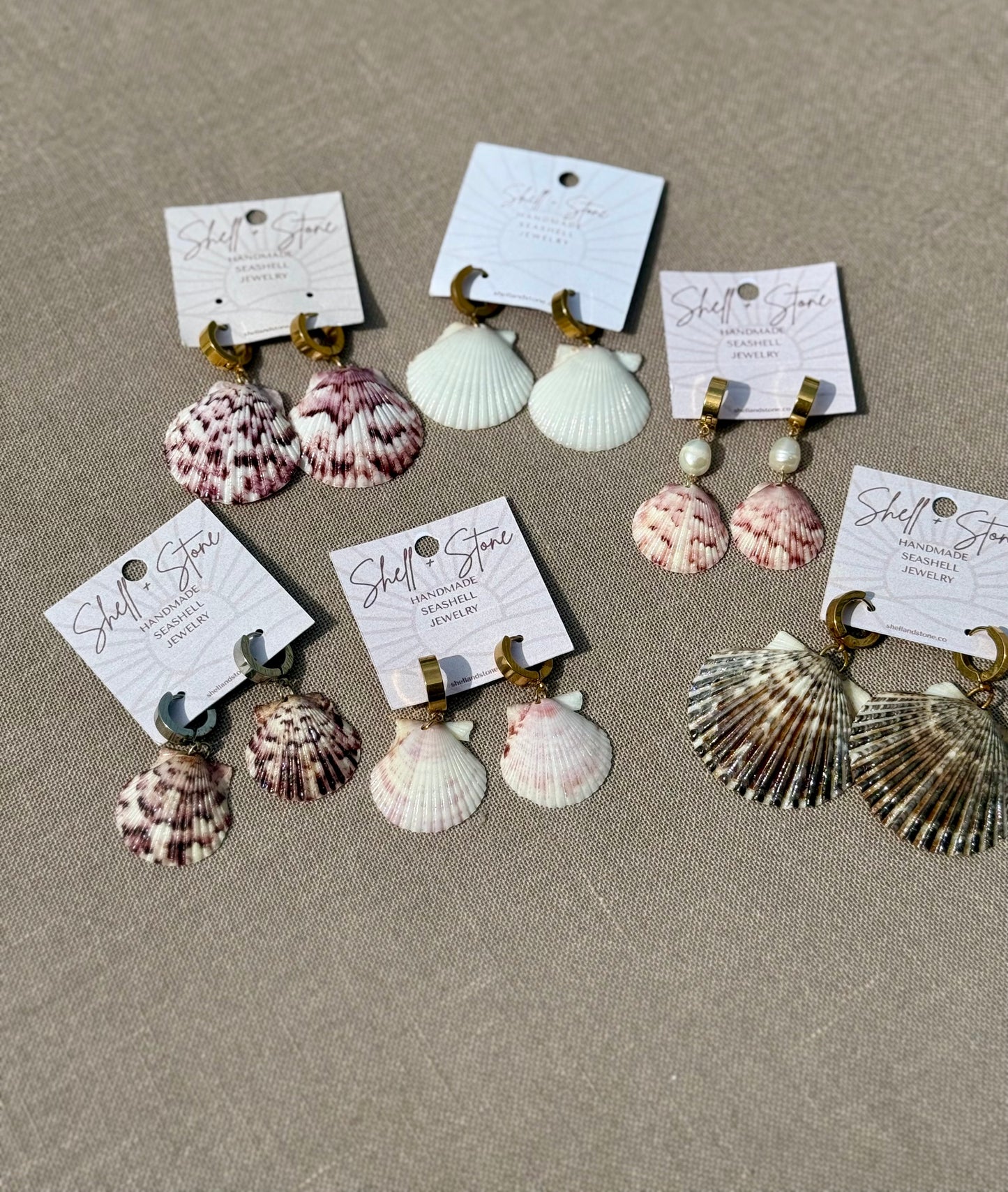 Milkglass Shell Hoops