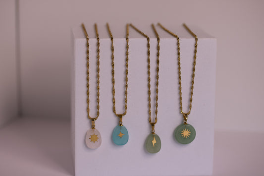 Seamist Pebble Necklace in Various Colors