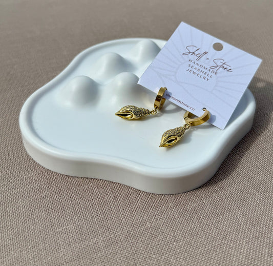 Golden Conch Hoops