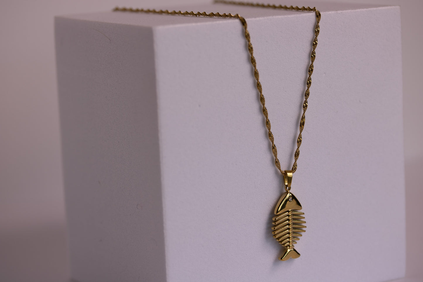 Golden Fishbone Necklace