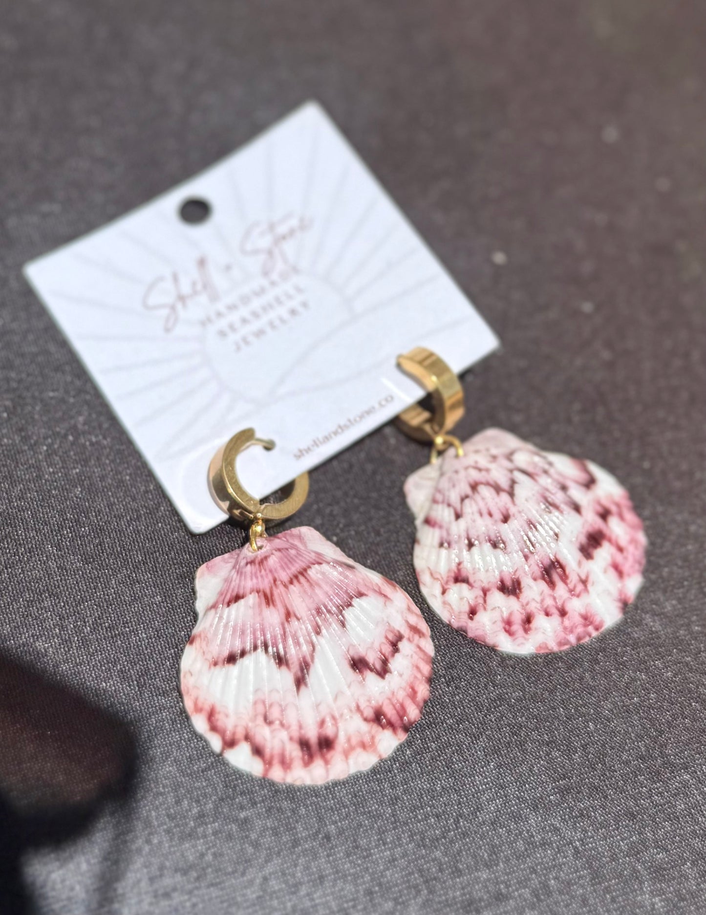 Gold Seashell Hoop Earrings