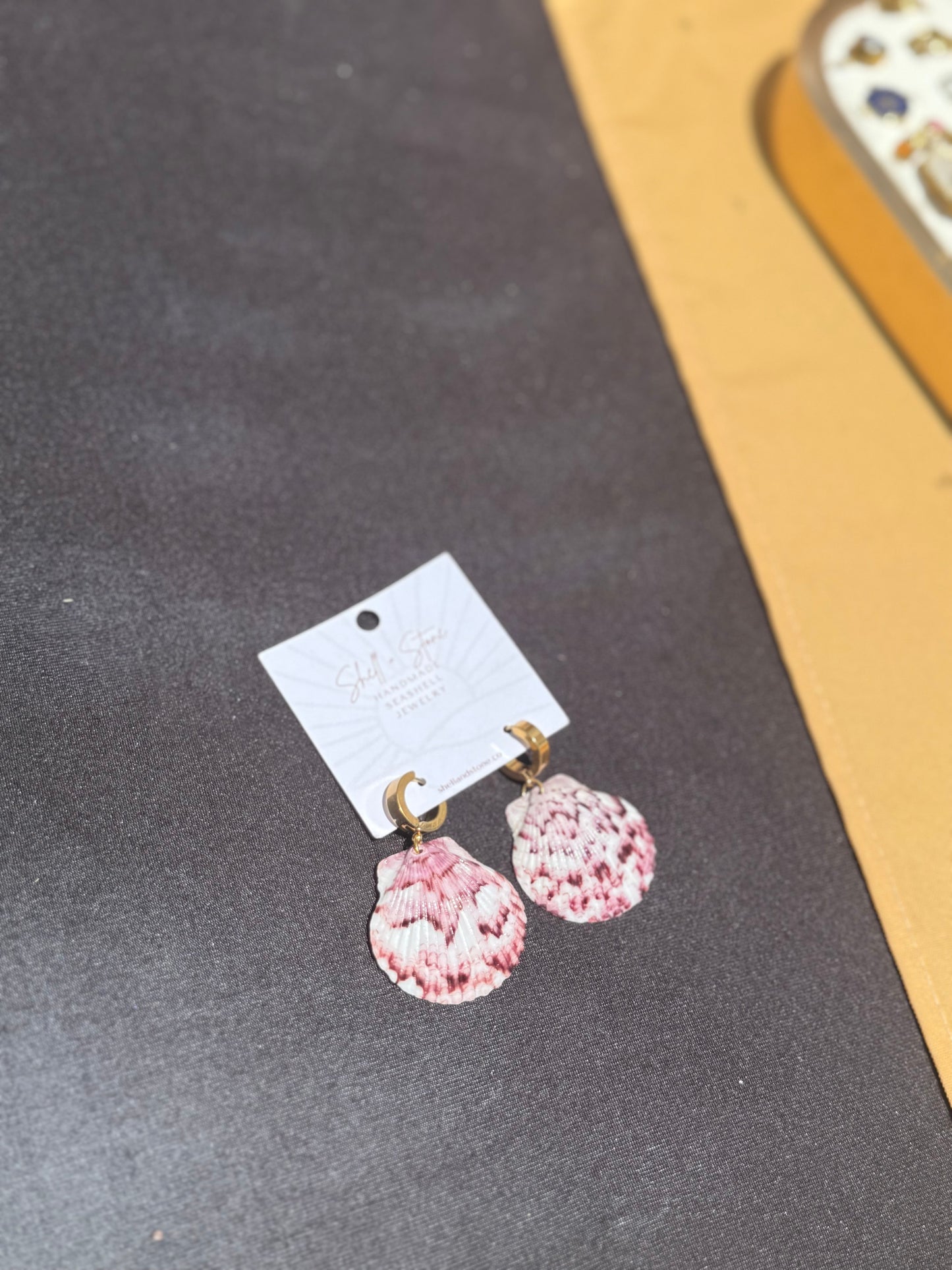 Gold Seashell Hoop Earrings
