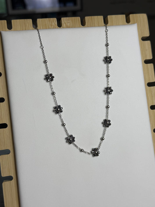Silver Sea Petals Necklace