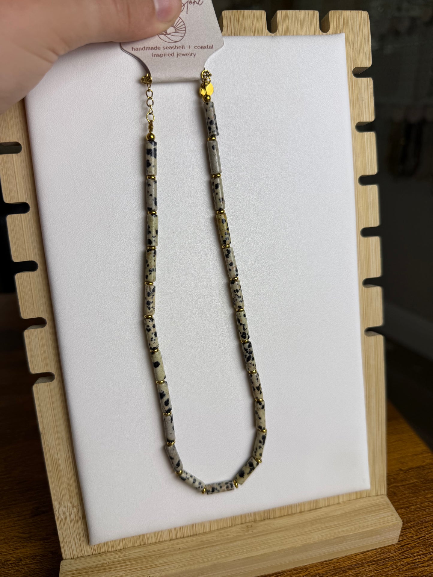 Dalmatian Jasper Beaded Necklace