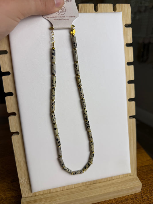Dalmatian Jasper Beaded Necklace