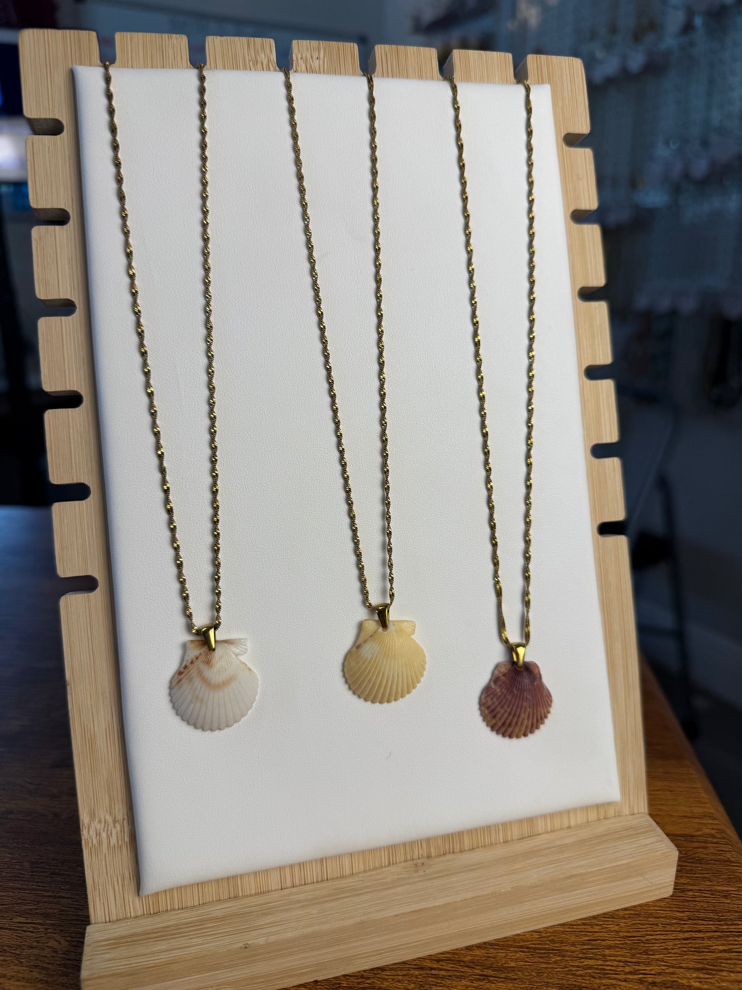 Seashell Necklace on Singapore Chain