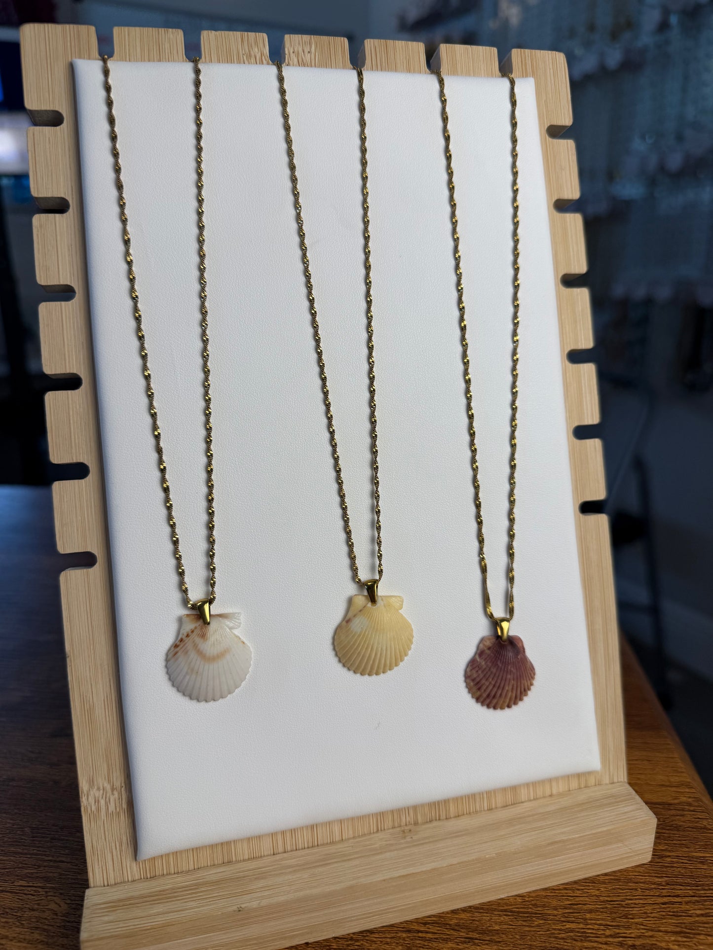 Seashell Necklace on Singapore Chain
