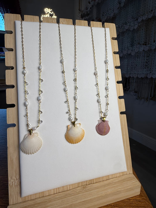 Seashell Necklace on Dancing Pearls Chain