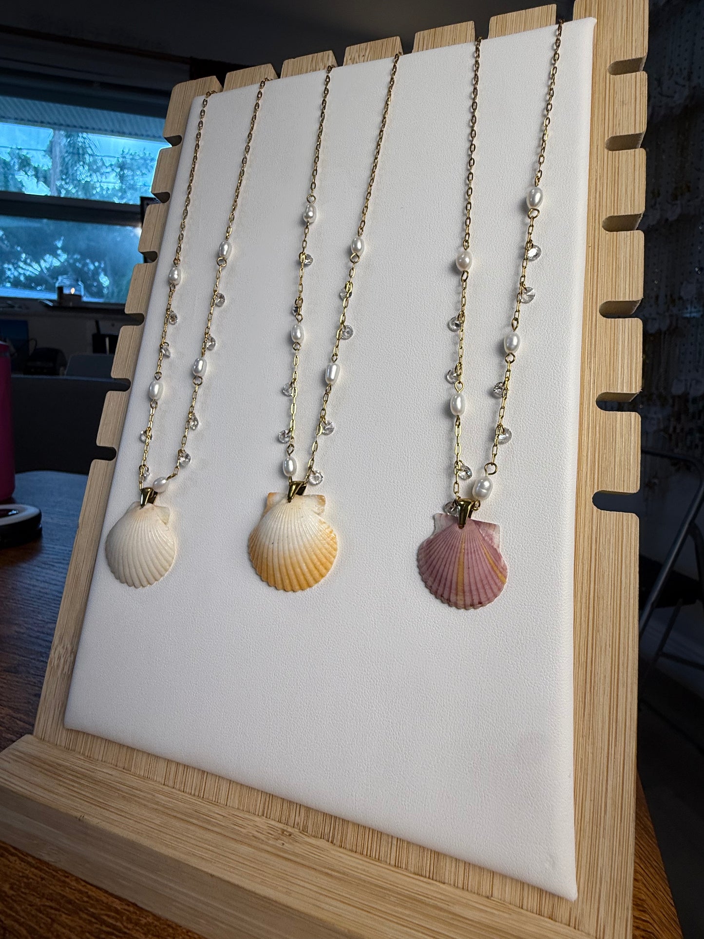 Seashell Necklace on Dancing Pearls Chain