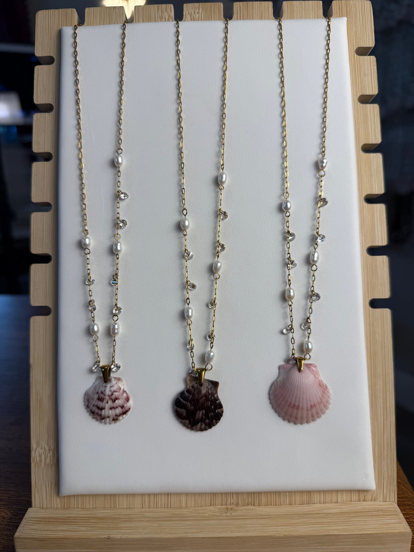Seashell Necklace on Dancing Pearls Chain
