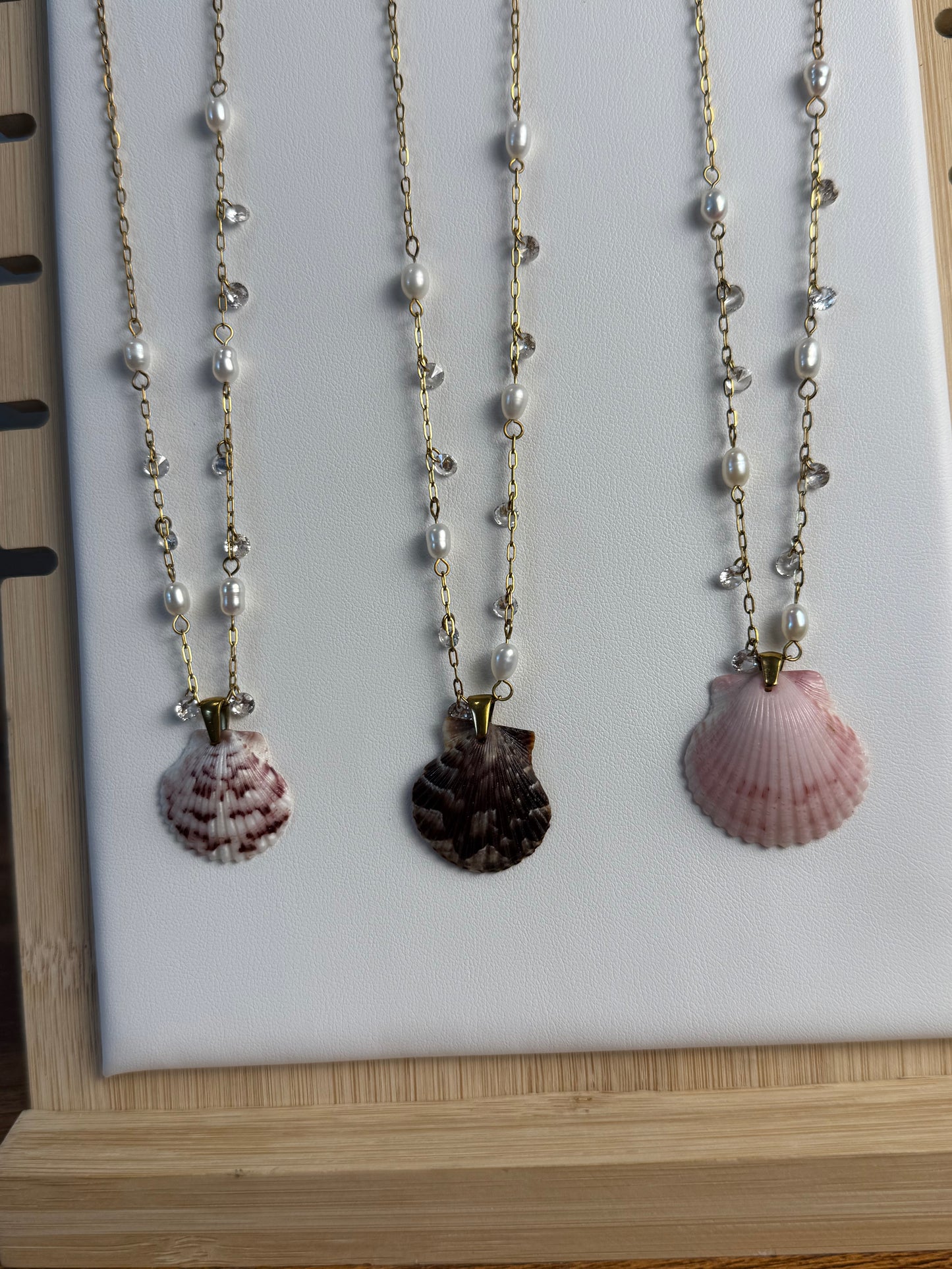 Seashell Necklace on Dancing Pearls Chain