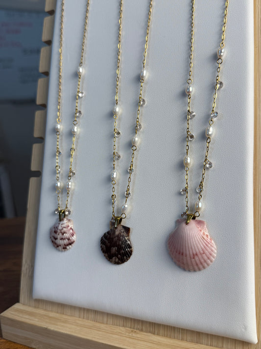 Seashell Necklace on Dancing Pearls Chain