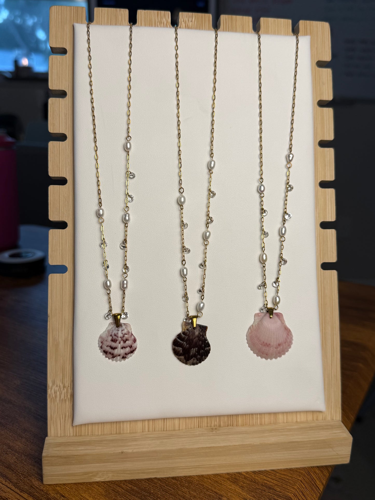 Seashell Necklace on Dancing Pearls Chain