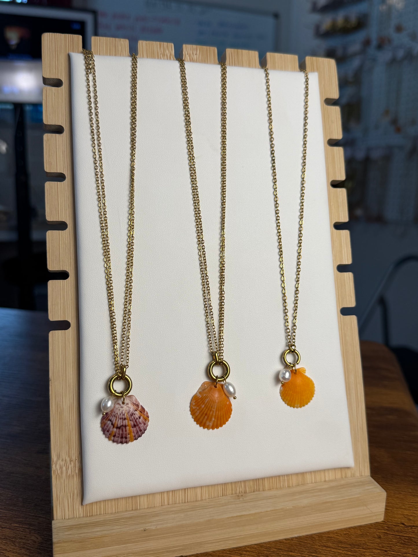 Seashell Necklace on Pearl Cove Chain