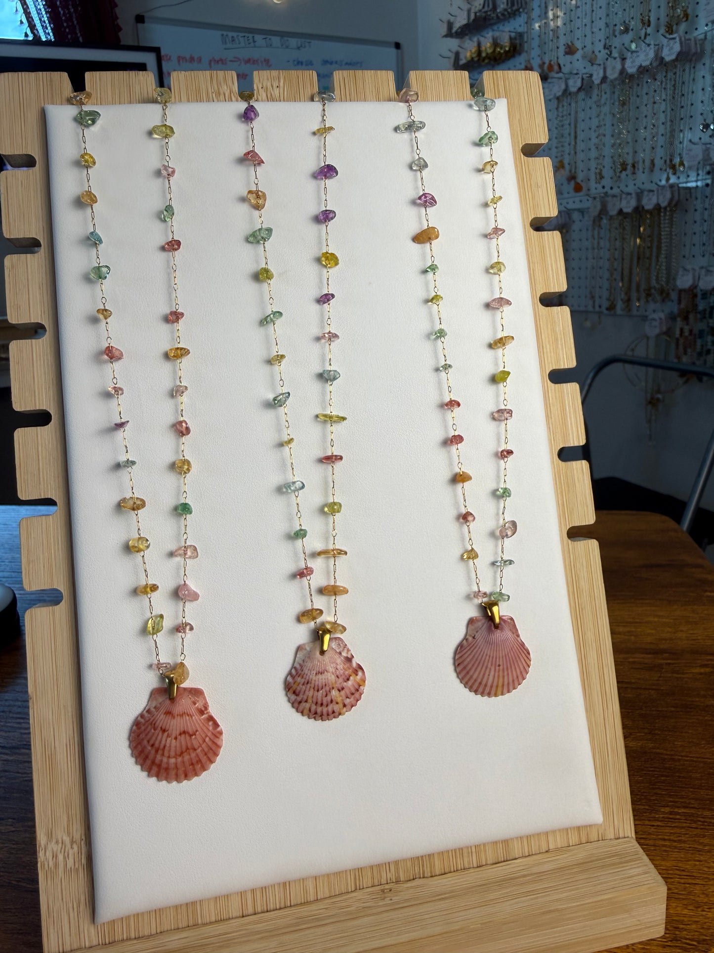 Seashell Necklace on Seaglass Candy Chain