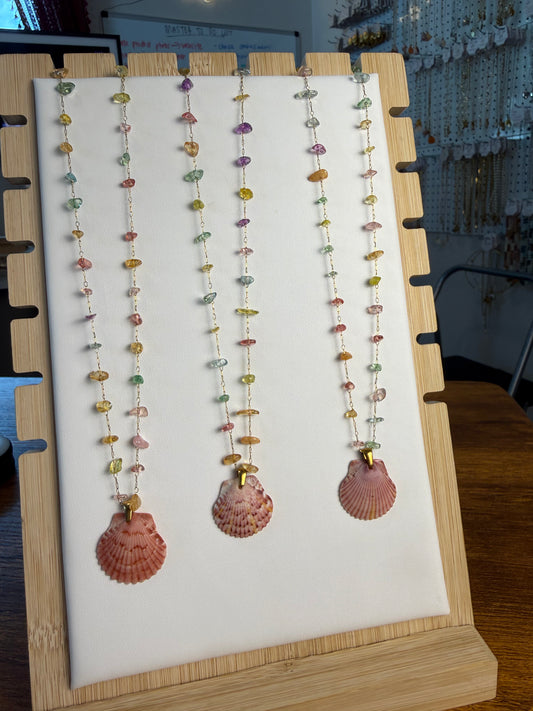 Seashell Necklace on Seaglass Candy Chain
